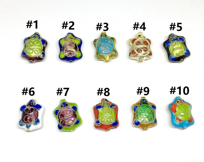 2pc 18x14mm turtle  shape handmade Cloisonne Beads LL1415-pls pick your