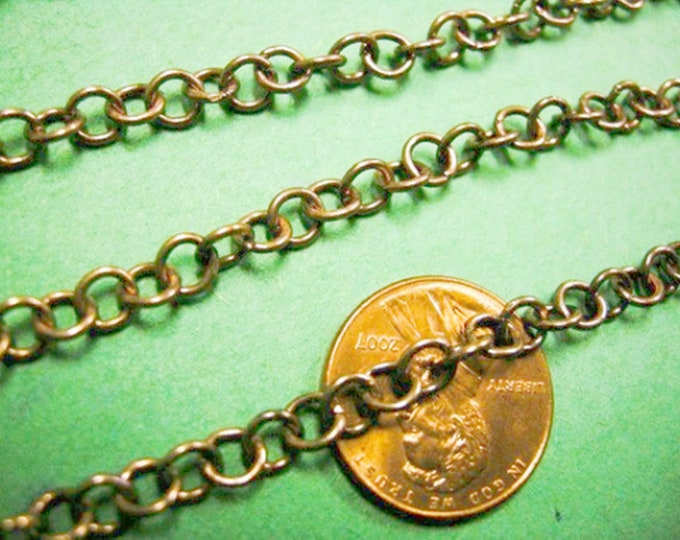 5 feet 5x4.5mm antique copper finish round link metal chain-3469