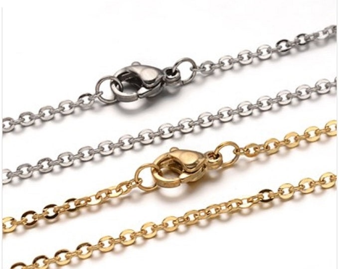 Wholesale 6 pc of  19.5 inches  stainless steel cable chain(2x1.5mm) necklaces -pls pick a color