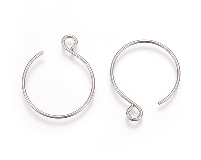 10 pieces(5 pairs) 22x18mm Stainless Steel Earring Hooks-R321