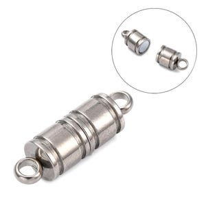 1 Set Column 304 Stainless Steel Magnetic Clasps with Loops, 26x8mm, Hole: 2.5mm