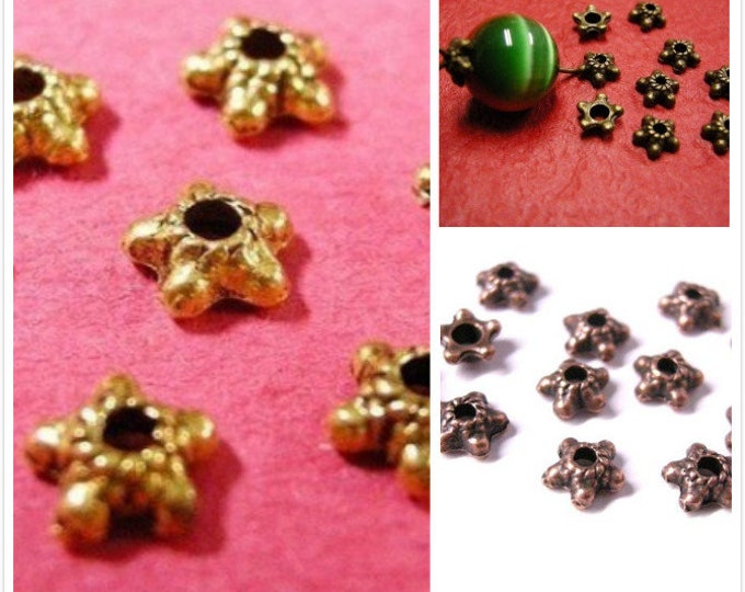24pc antique lead and nickel free 5.5mm bead cap-pls pick your color