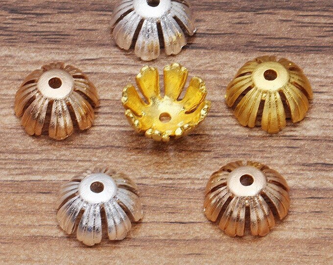 10pc 13.5x7mm alloy made flower bead cap FN66-pls pick your color