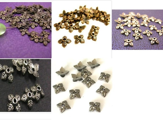 Artisanal Touch: 24pc 6mm Antique Metal Bead Caps - Select Your Preferred Color for Vintage Elegance!
