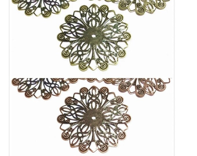 10pc 51mm antique  finish nickel free filigree wrap-pls pick your color