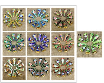 2pc 20x10mm Cone Shape Cloisonne Bead Caps-10790-pls pick a color