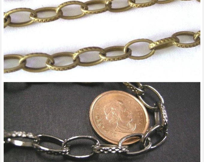 5 feet 10x6.5mm antique  finish patterned link chain-pls pick a color