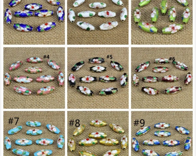 4pc 18X7mm oval shape handmade  Cloisonne Beads LL1538-pls pick your color