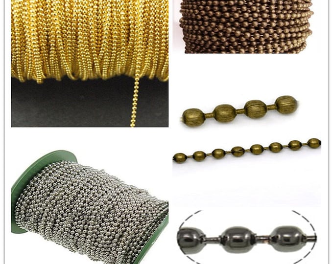 Wholesale 50 meter 3mm ball chain in roll-pls pick a color