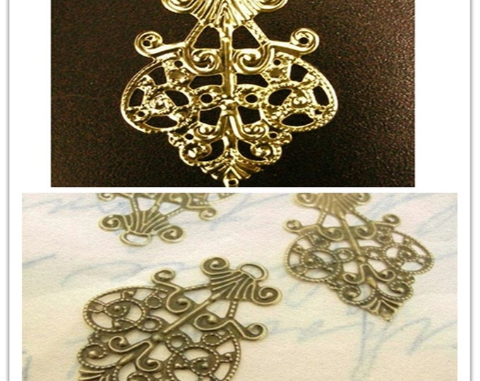 10pc  40x28mm filigree wrap-pls pick a color