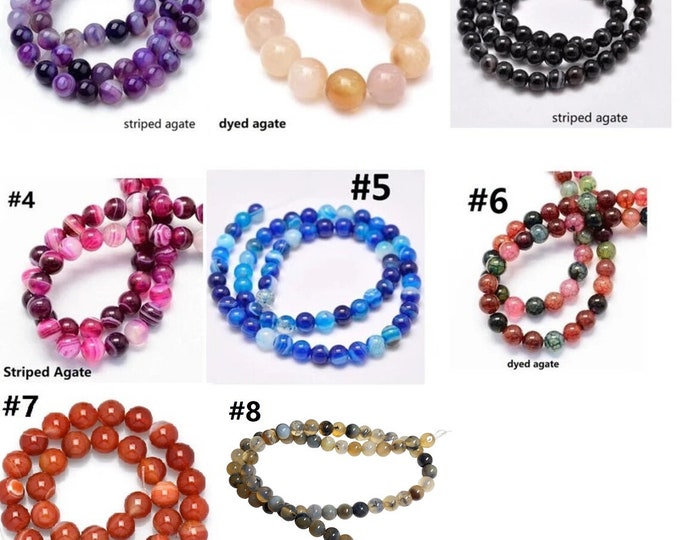1 strand  Round  Agate in 6mm (62pcs)-pls pick a color