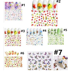 2 Bögen mit selbstklebenden Nail Art Stickern TIN69-Bitte wählen Sie ein Muster