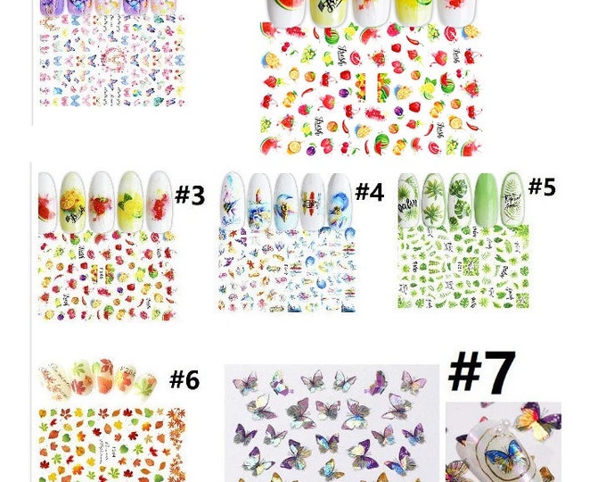 2 Sheets of Self-adhesive Nail Art Stickers TIN69-Please  pick a pattern