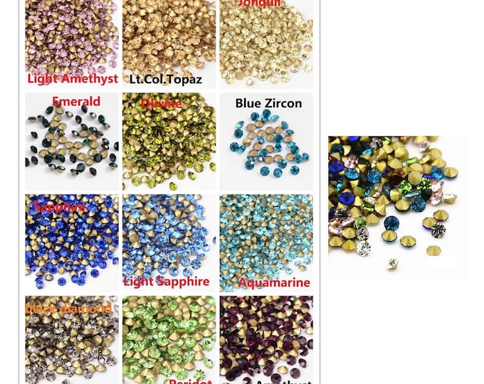 Wholesale 1440pc Machine Cut Pointed back Foil Rhinestone 4.2mm SS18-pls pick a color