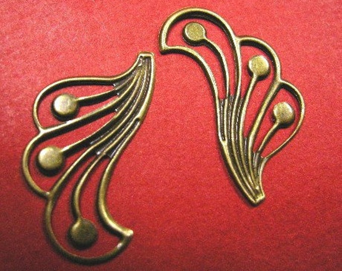 24pc antique bronze fancy wing style wraps-4907