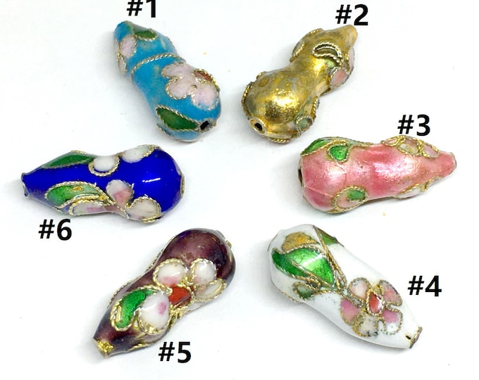 4pc 19x9mm gourd shape handmade Cloisonne Beads LL1401-pls pick your color