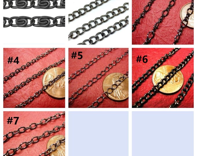 5 feet gunmetal finish Iron Chain-pls pick a pattern