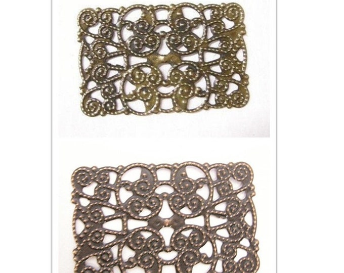 8pc 48x32mm antique  filigree wraps-pls pick a color