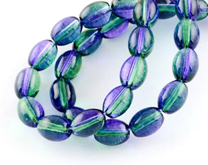 31 Inch Strand Of Glass Spray Painted 11x8mm oval glass beads(72 beads)-LL1104