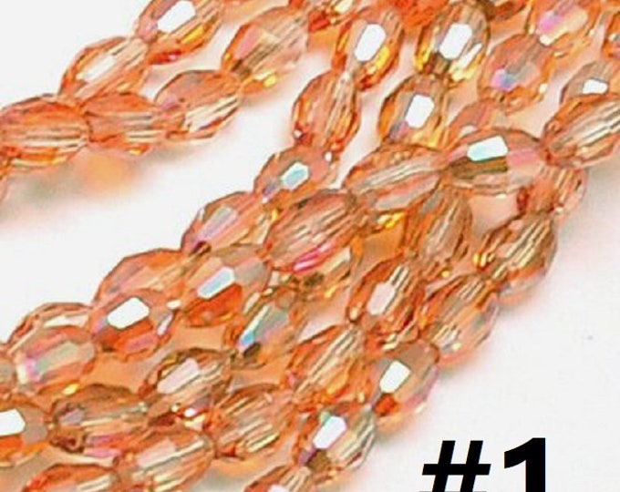 1 strand 6x4mm Electroplate Glass Bead Strand Faceted -Pls pick a color