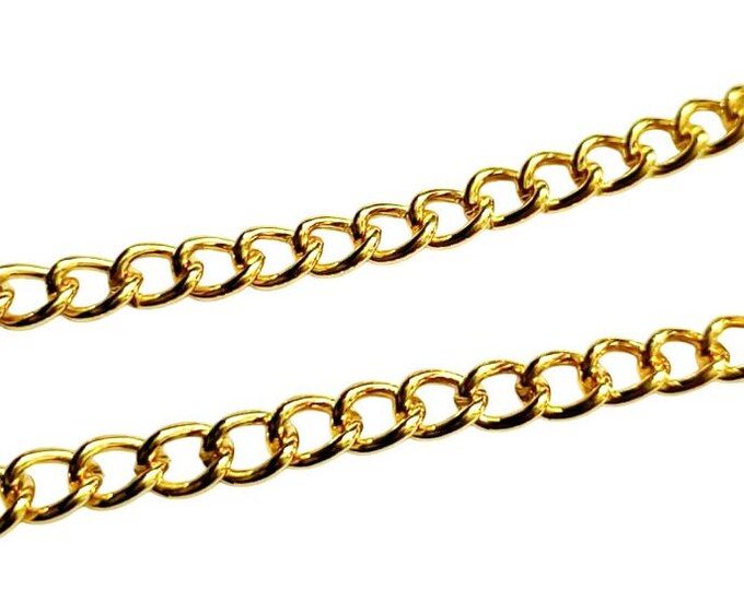 5 Feet (60 Inches) 7x5.5mm Gold Twist Chain – Antique Iron Chain Necklace, Jewelry Making Supplies, DIY Chunky Chain for Pendants