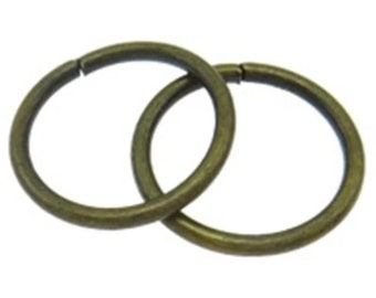 30pc 16mm metal  jump rings, 1.2mm thickness-antique bronze finish