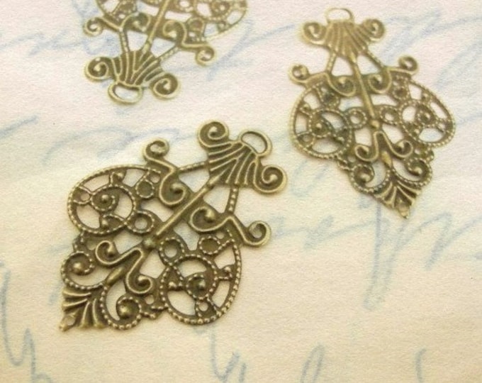 10pc  40x28mm filigree wrap-pls pick a color