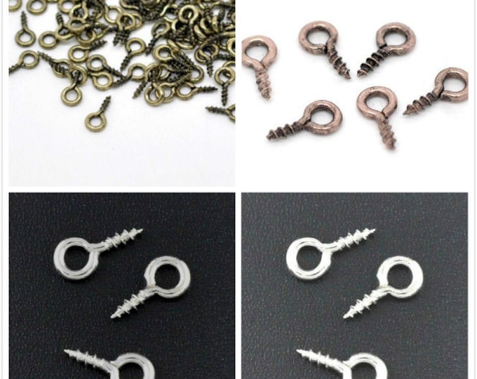 50pc 8x4mm  screw eye bail drilled-pls choose your own color