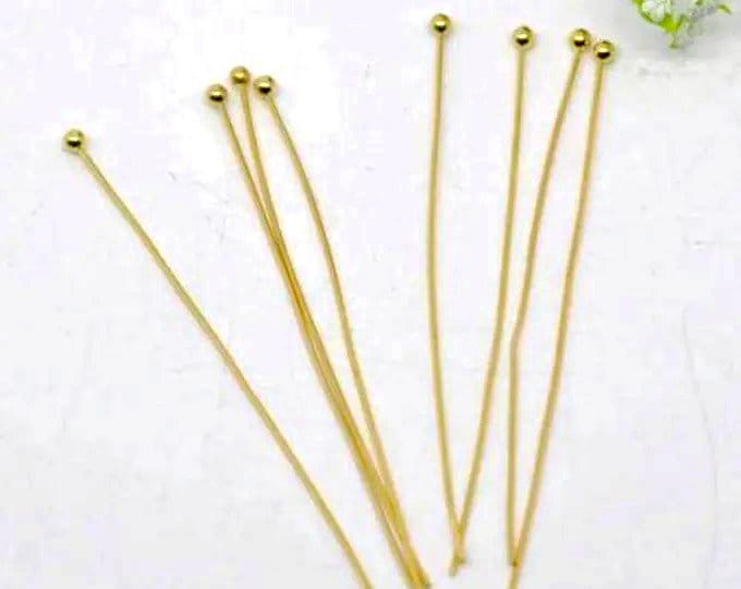 300pc 60mm gold finish round head pin gauge 25-4802S