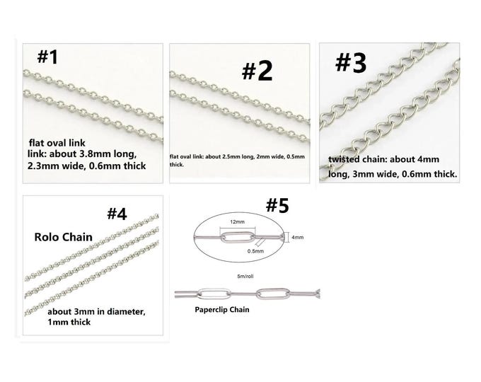 Wholesale 5 meters stainless steel  link chain-pls pick a style