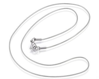 Wholesale 5 pc of 18.1 inches stainless steel snake necklaces 0.9mm thickness -LL1172