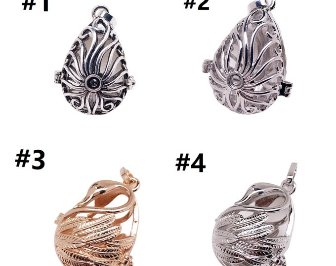 2PC Teardrop shape metal bead cage pendants- pls pick a style