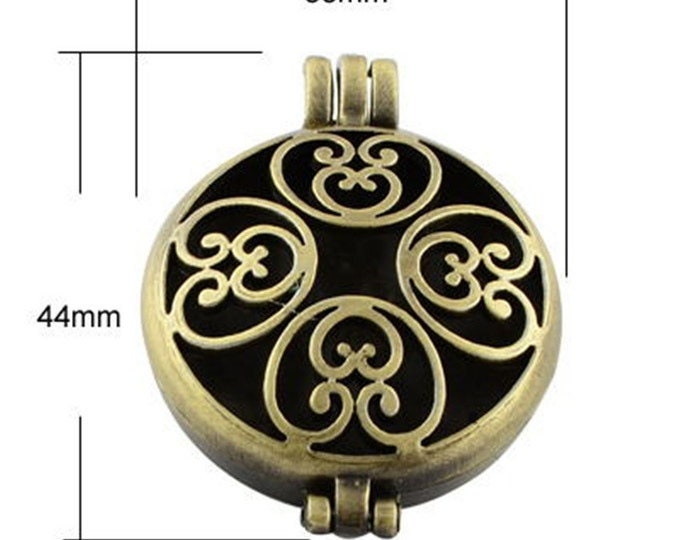 2pc 44x33mm antique bronze finish metal photo locket pendant-9962