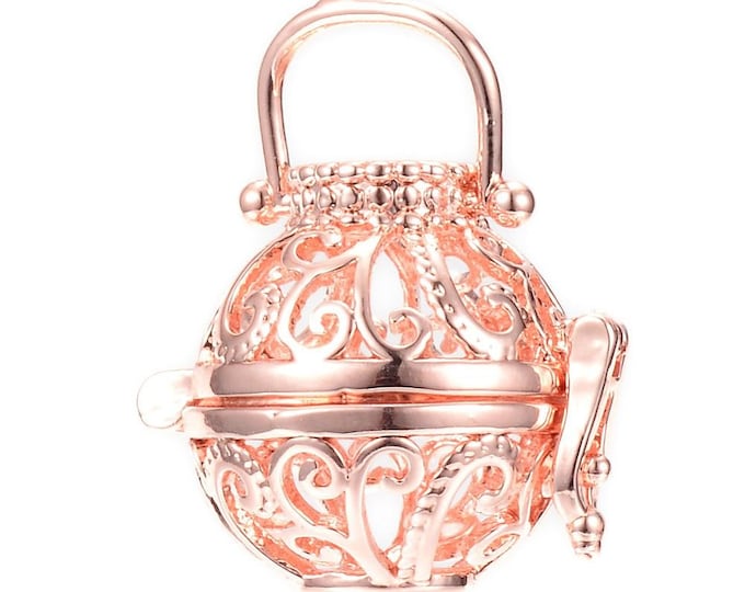 2pc rose gold finish metal prayer box pendant-4m54