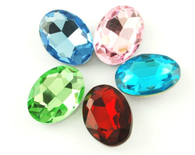 6pc  Faceted Glass Pointed Back Rhinestone-pls pick a size