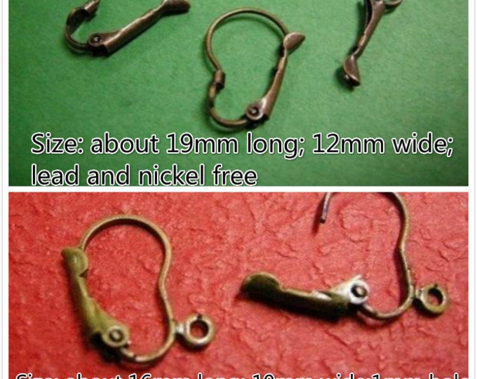 12pc  lead nickel free french earring hooks-pls choose your own color