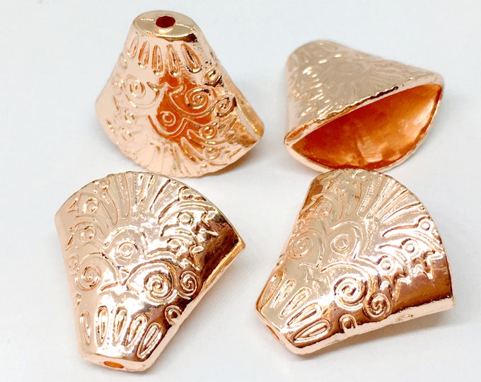10PC 20X19X12mm rose gold finish flat metal bead caps-LL1246