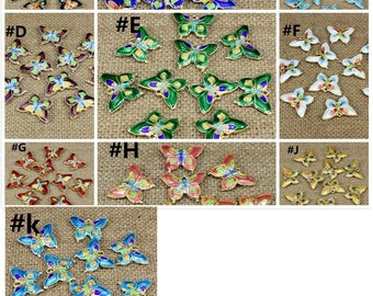 2pc 20x15mm handmade butterfly Cloisonne Pendants 4m518-pls pick a color