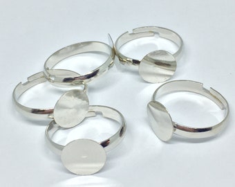 6pc platinum look adjustable ring shanks-4838