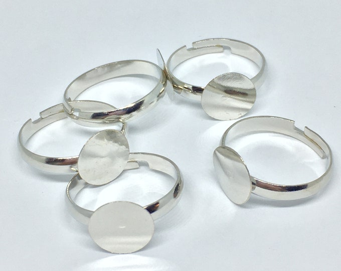 6pc platinum look adjustable ring shanks-4838