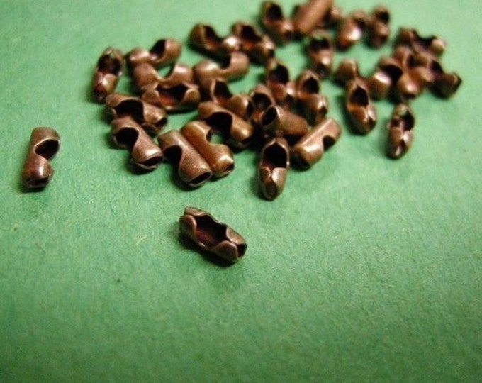 50pc antique copper finish ball chain connectors for 2mm ball chain-3583