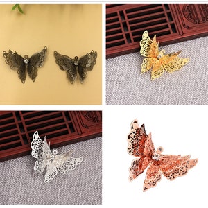 2pc 35X25mm brass made butterfly pendants LV1071-pls pick a color