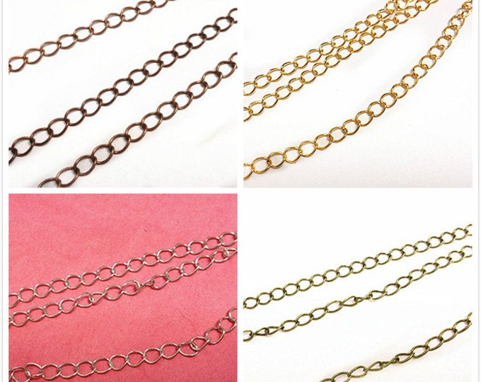 5 feet 5x3.5mm antique finish side twisted nickel free brass chain-pls pick a color