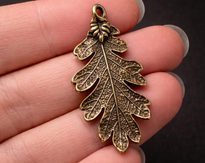 4pc antique bronze finish metal fancy leaf pendant-4916x2