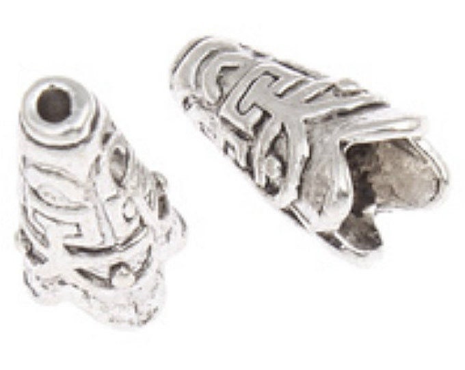 8pc antique silver finish 17x9mm cone shape bead cap-7226x