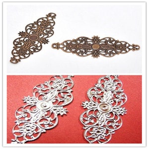 6pc  61mm  fancy filigree metal wraps-pls pick a color