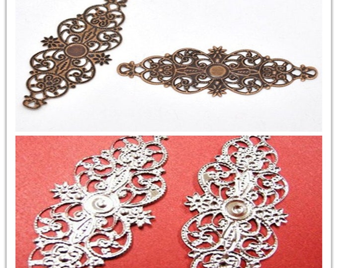 6pc  61mm  fancy filigree metal wraps-pls pick a color