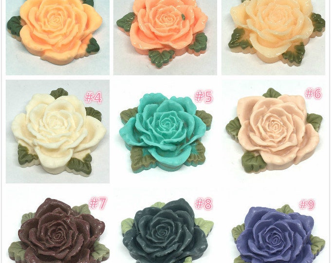 2pc  36mm resin flower cabochon-pls pick a color