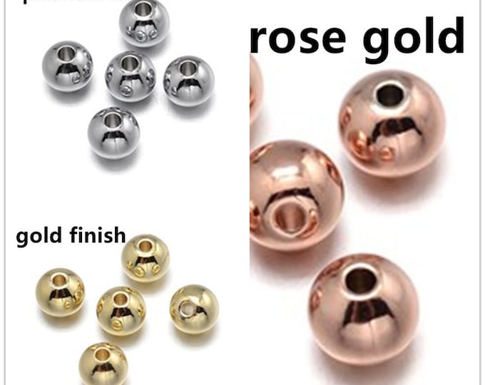 25pc brass made round spacer beads- Pls pick a color and size