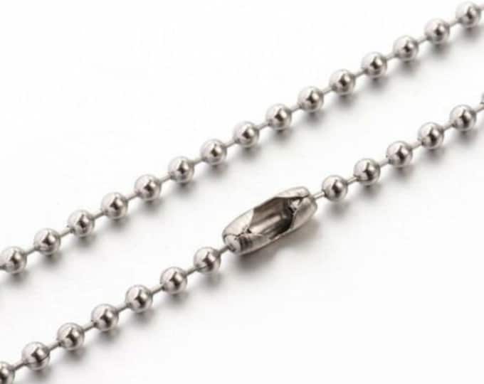 10 pc of 2.4mm stainless steel ball chain link necklaces -pls pick a length